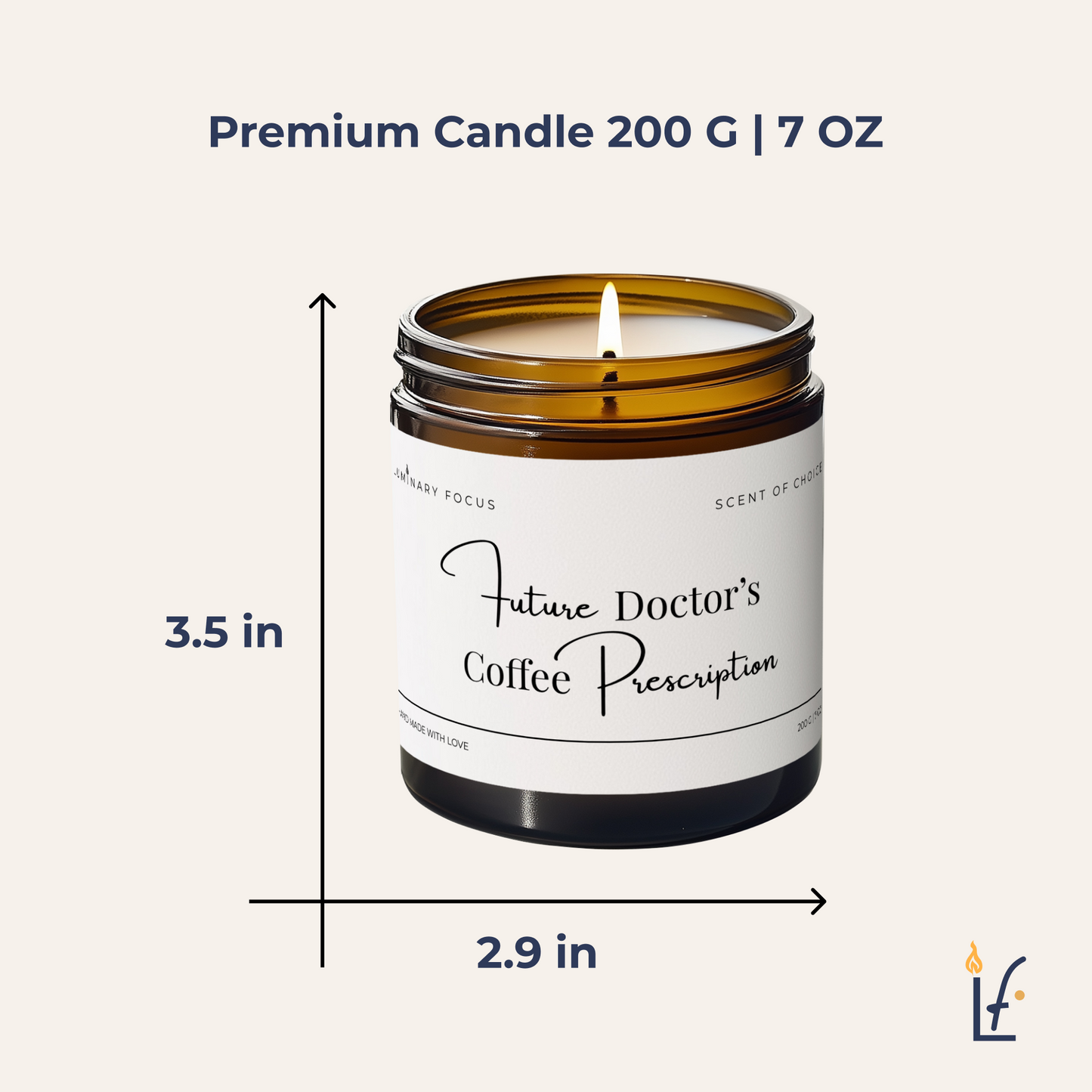 Future Doctor's Coffee Candle - 8oz Amber, Perfect Gift