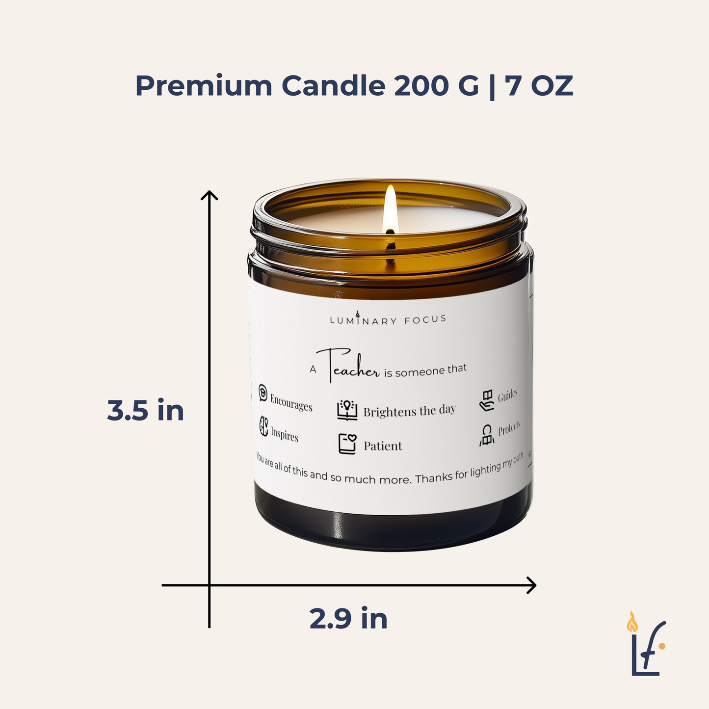 A Teacher is someone that - 8oz Amber Glass Soy Blend Candle