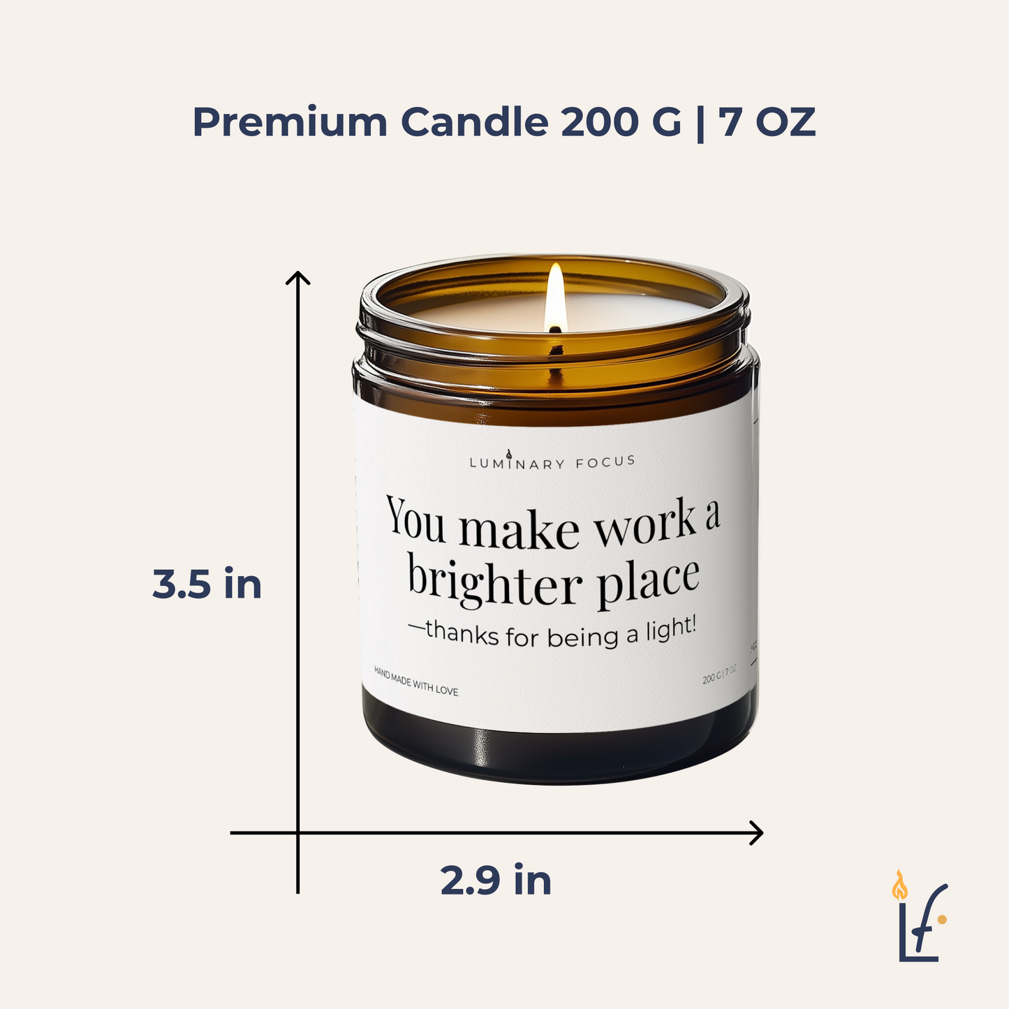 You Make Work A Brighter Place Soy Blend Candle - 8 oz Amber