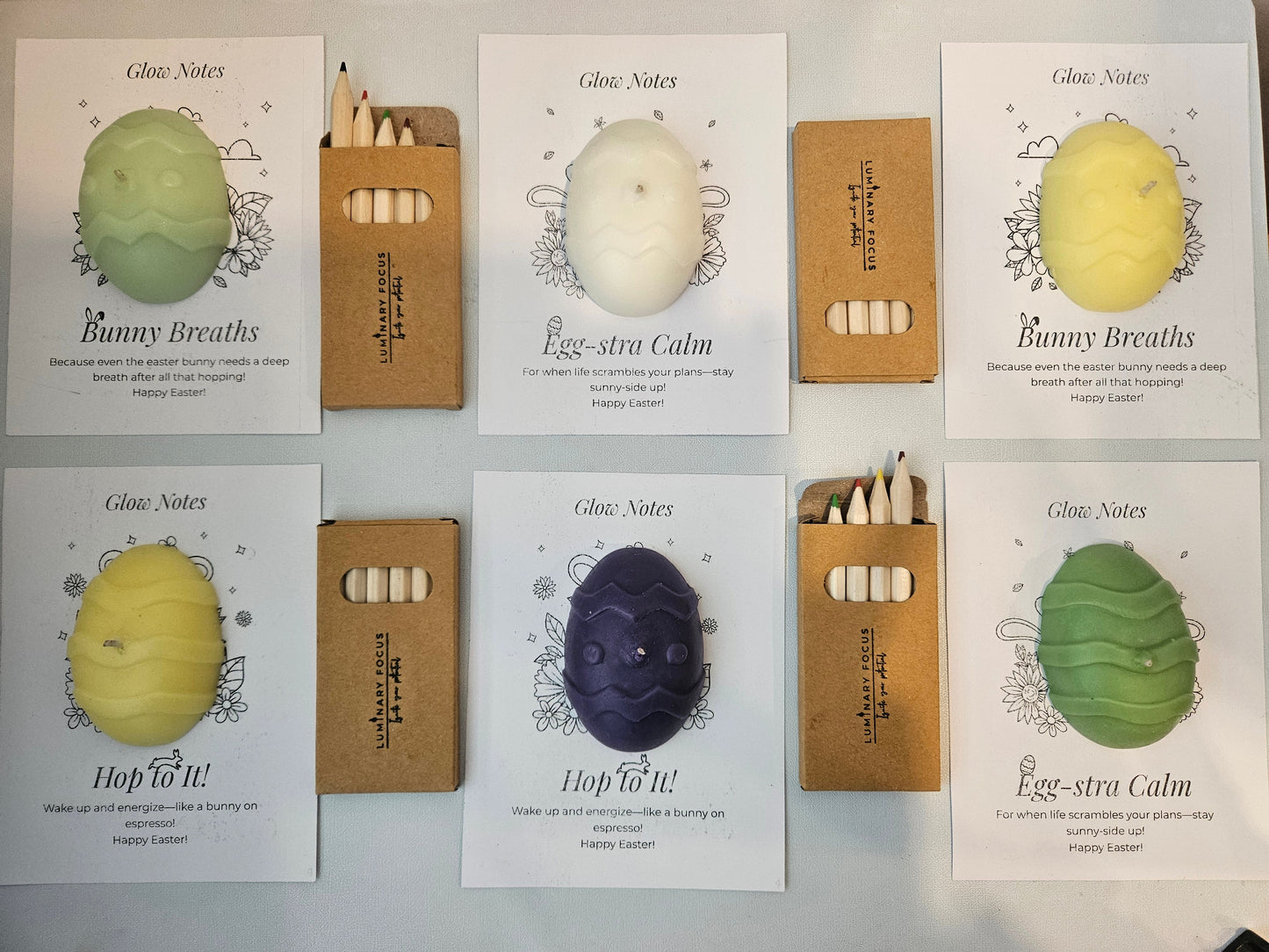 Bunny Breaths Easter Card - Egg-shaped Candle