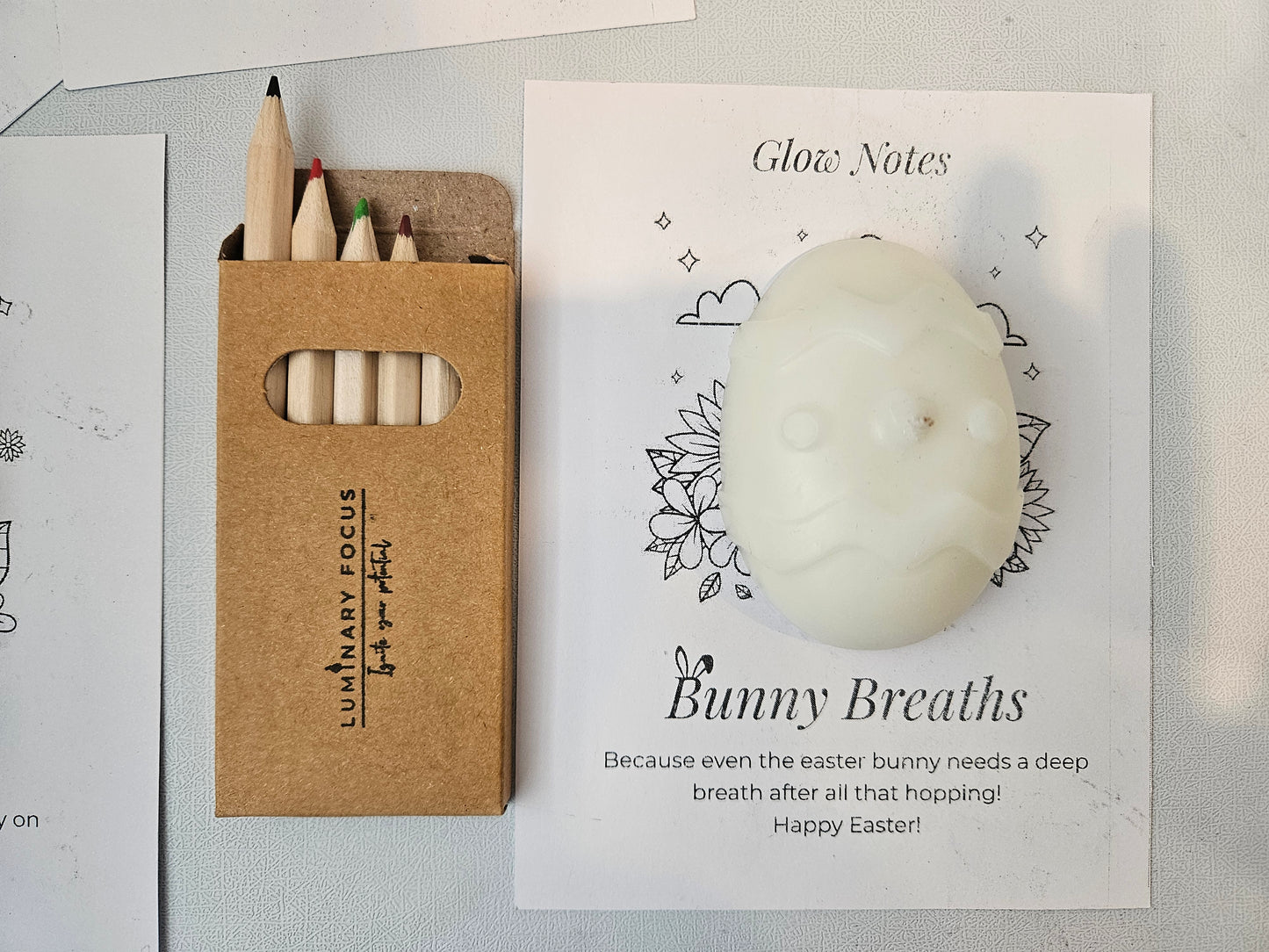 Bunny Breaths Easter Card - Egg-shaped Candle
