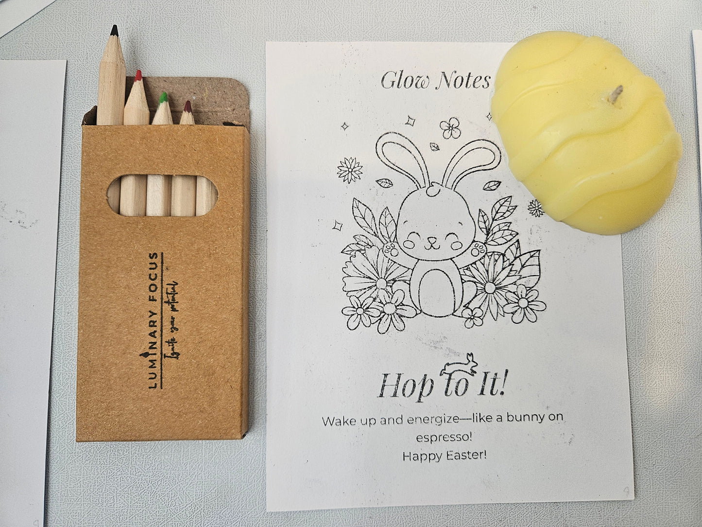 Hop to It Easter Card - Egg-shaped Candle