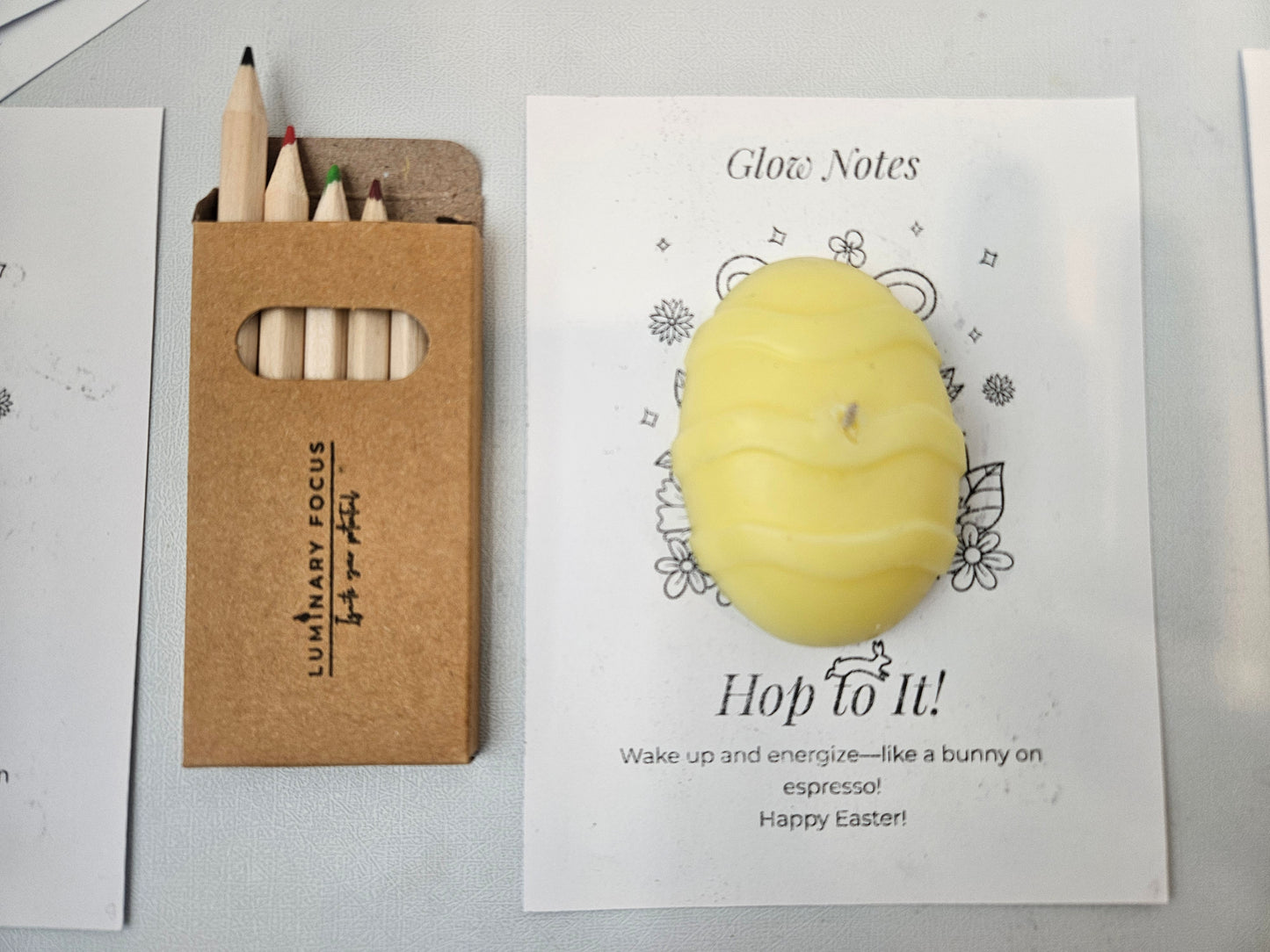 Hop to It Easter Card - Egg-shaped Candle