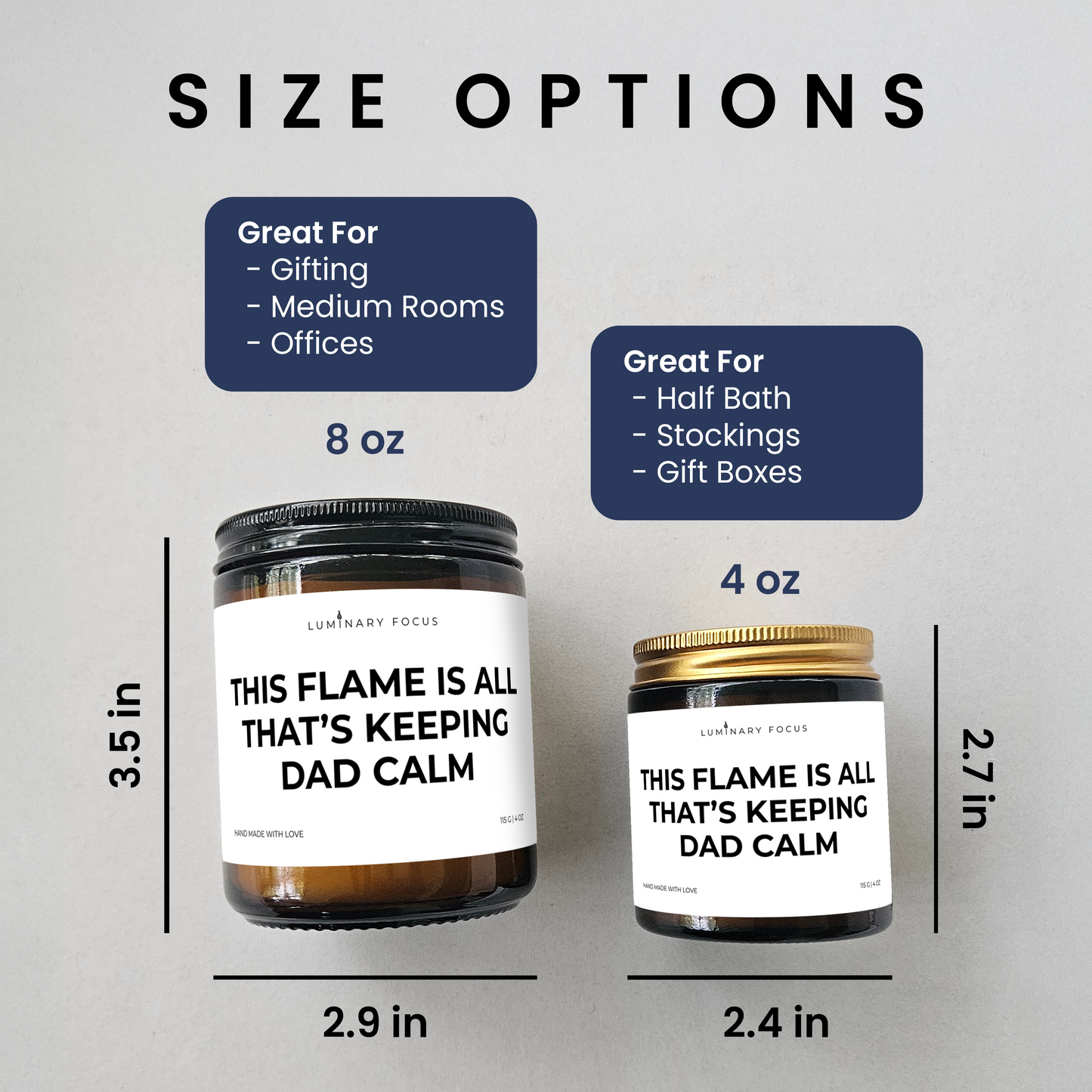Dad Calm – 8oz/4oz Amber Glass Candle for Dad