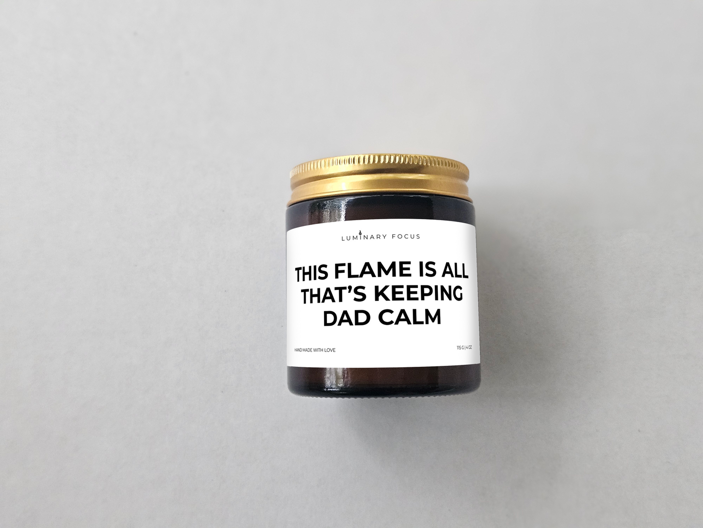 Dad Calm – 8oz/4oz Amber Glass Candle for Dad