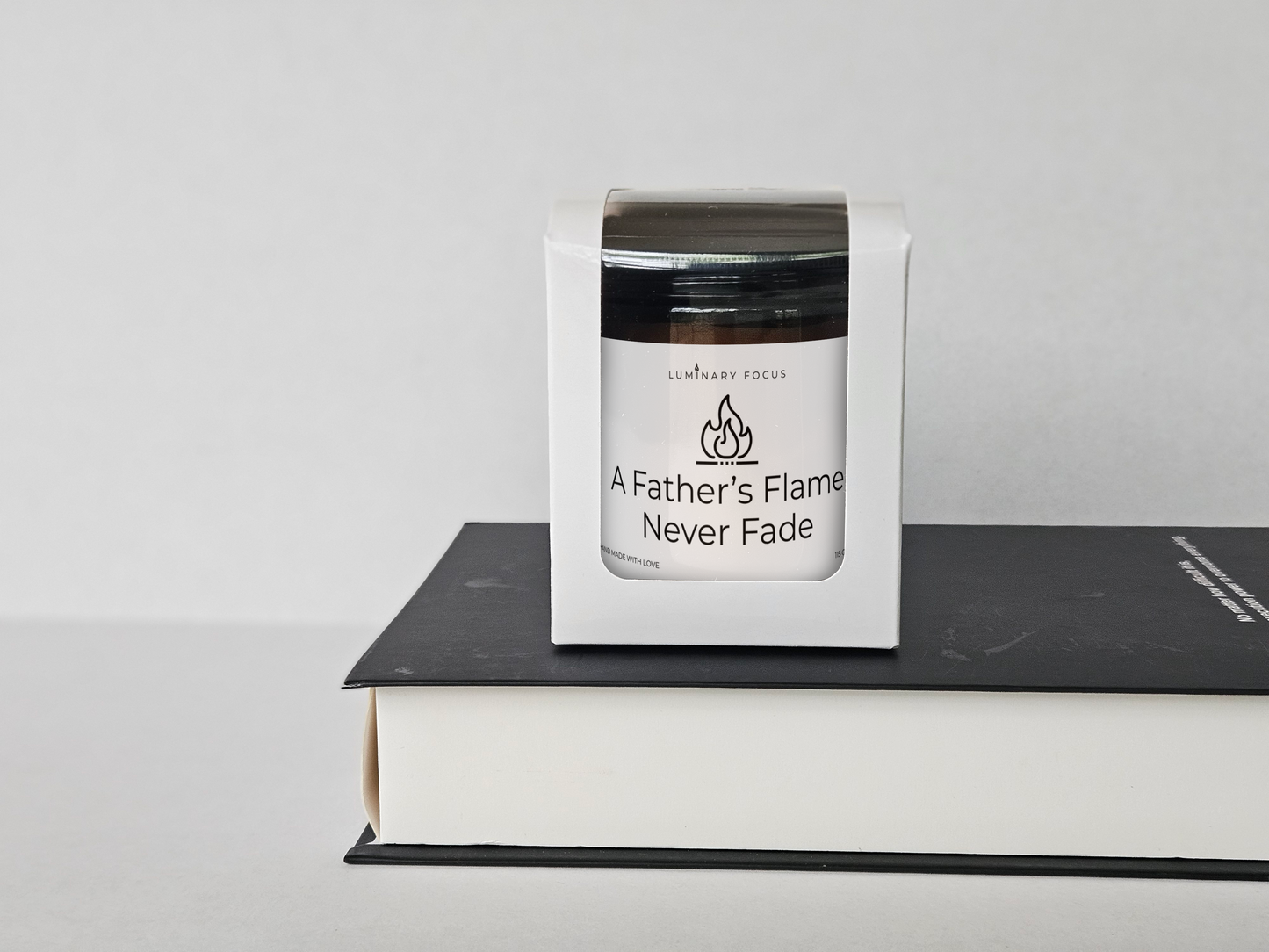 Dad Flame – 8oz/4oz Amber Glass Candle for Dad