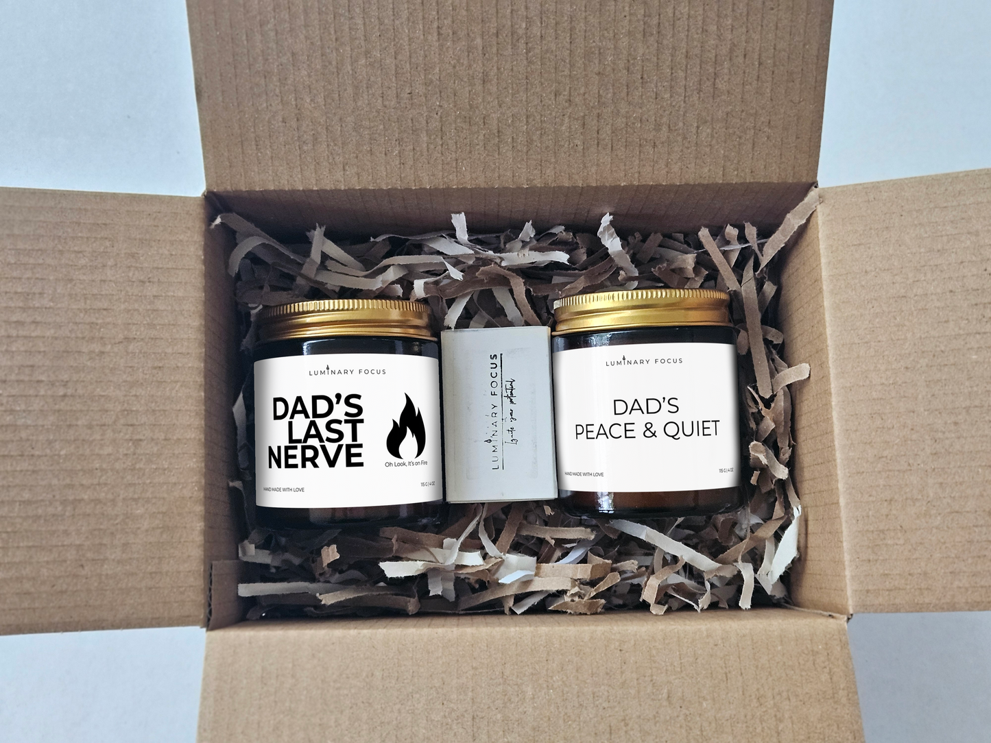 Dad Nerve – 8oz/4oz Amber Glass Candle for Dad