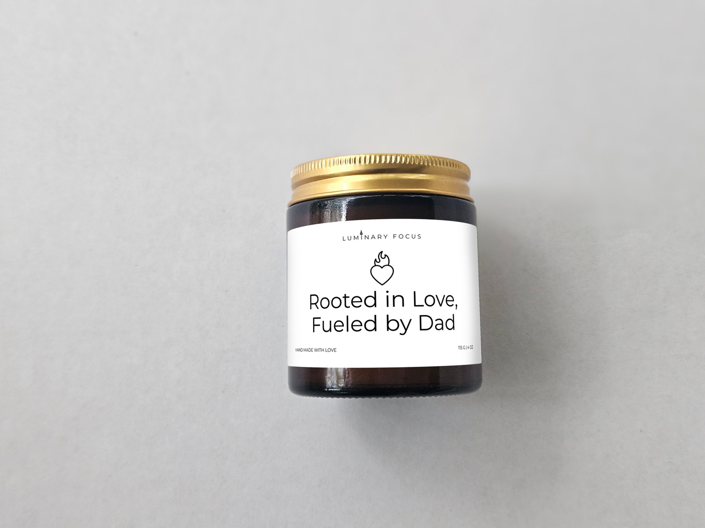 Dad Root – 8oz/4oz Amber Glass Candle for Dad