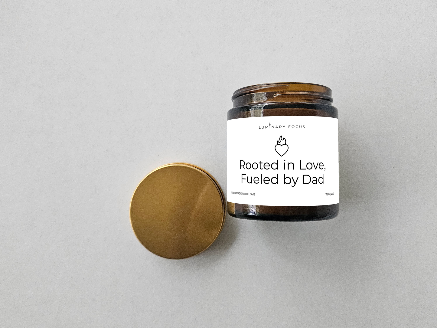 Dad Root – 8oz/4oz Amber Glass Candle for Dad
