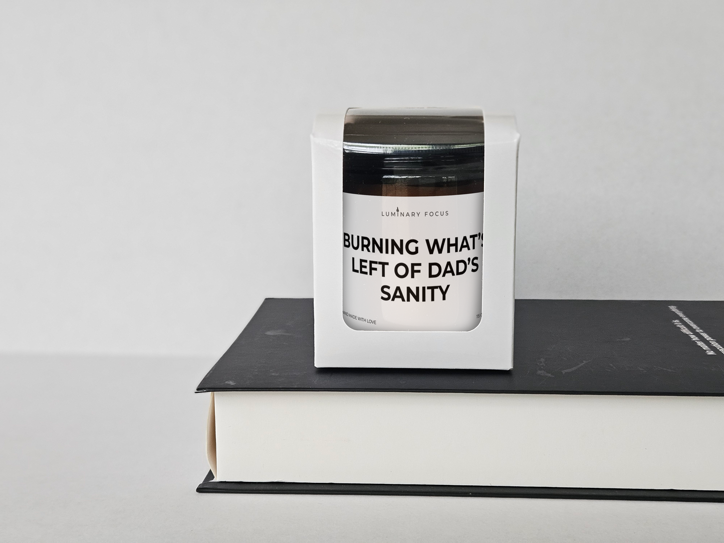 Dad Sanity – 8oz/4oz Amber Glass Candle for Dad