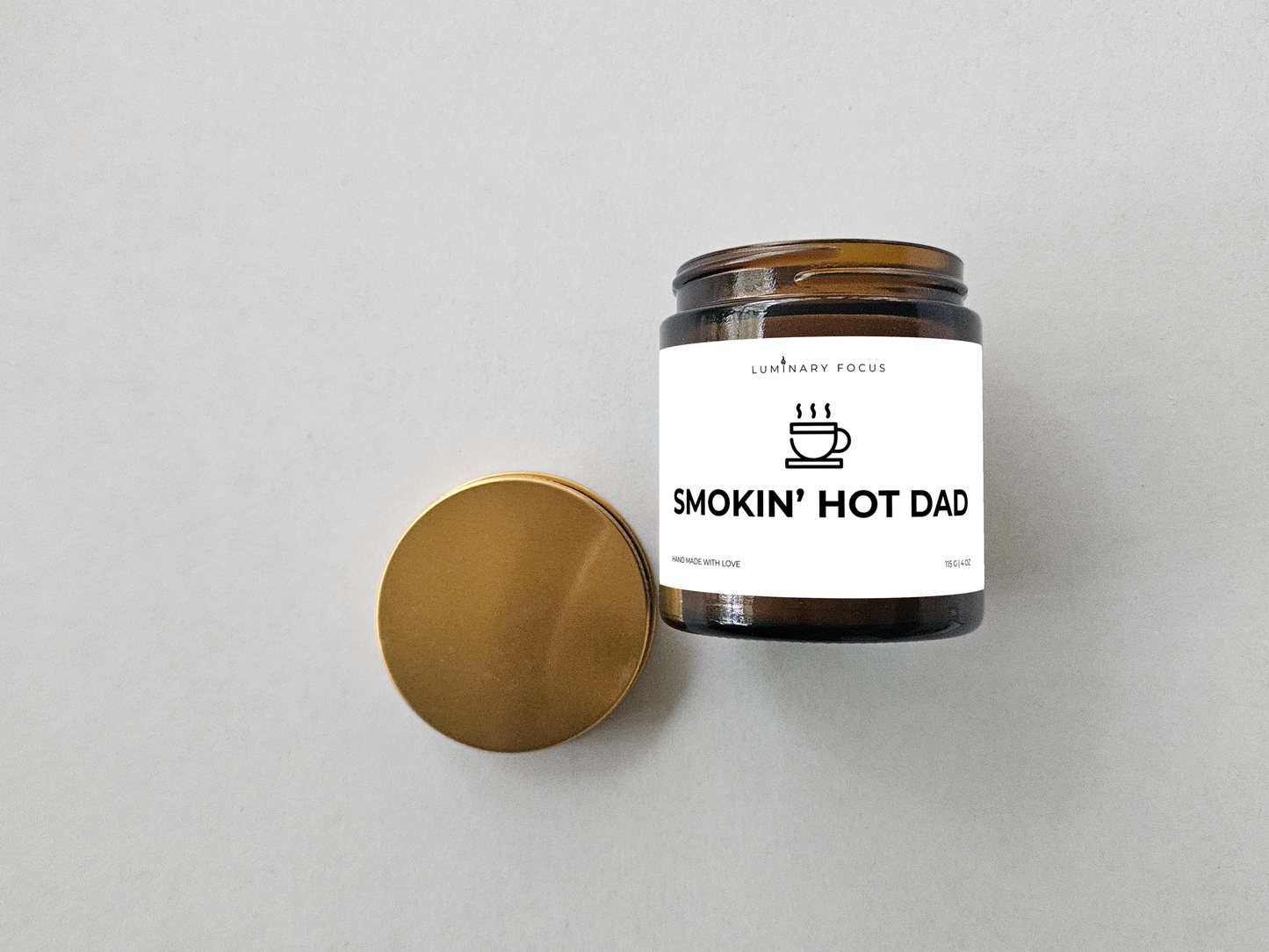 Dad Smokin – 8oz/4oz Amber Glass Candle for Dad