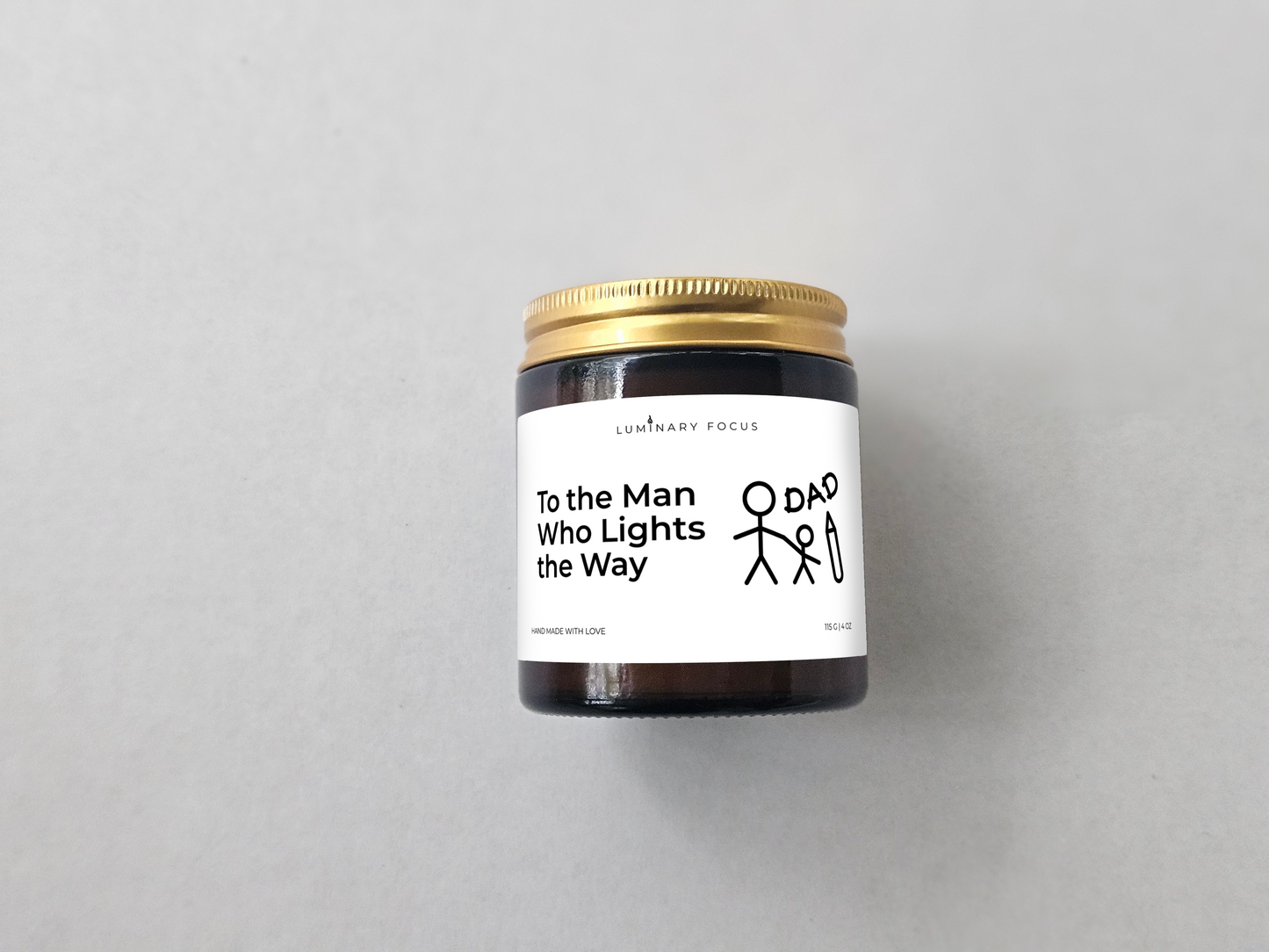 Dad Way – 8oz/4oz Amber Glass Candle for Dad