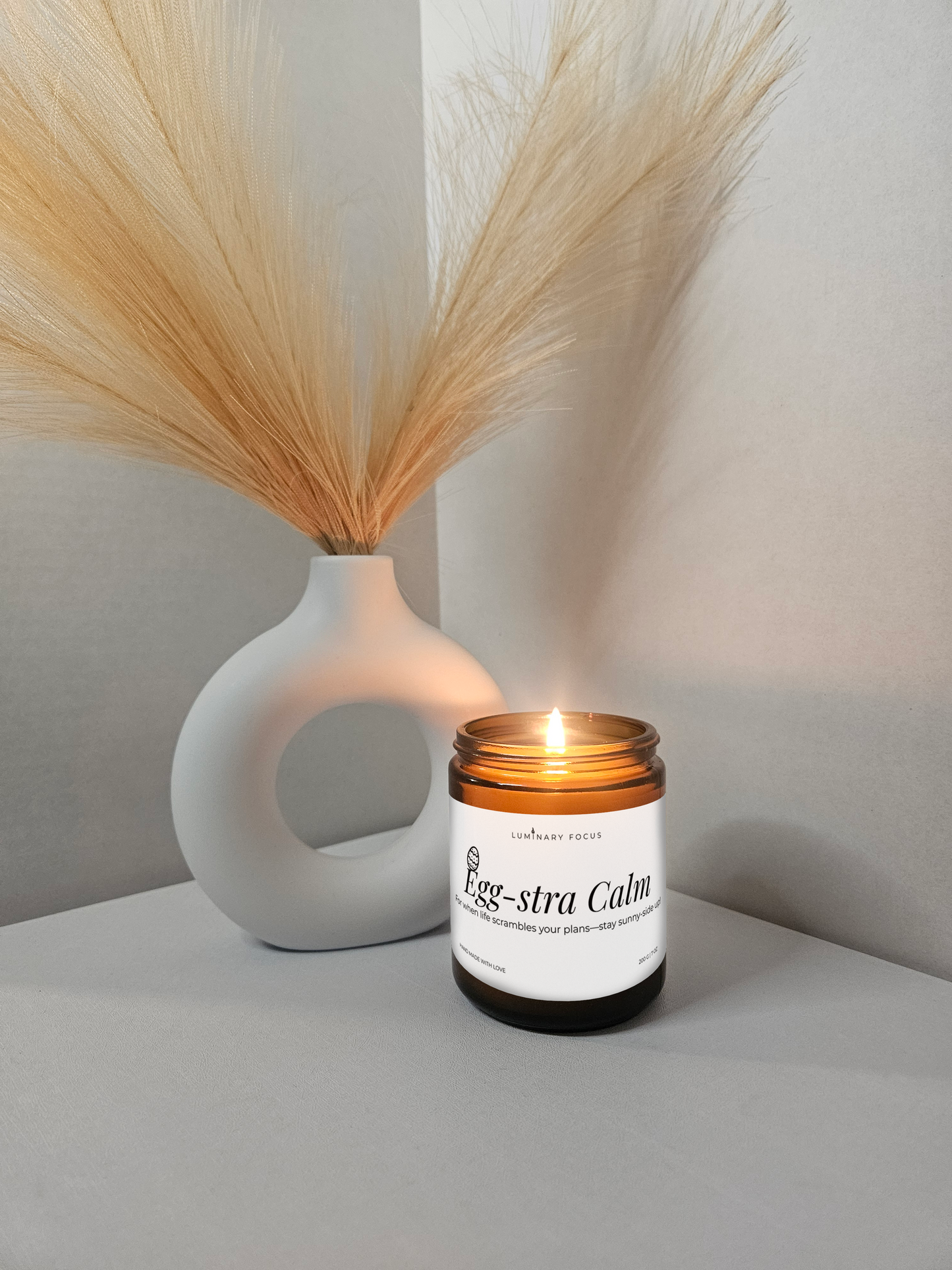 Egg-stra Calm Soy Blend Candle For Easter - 8 oz Amber