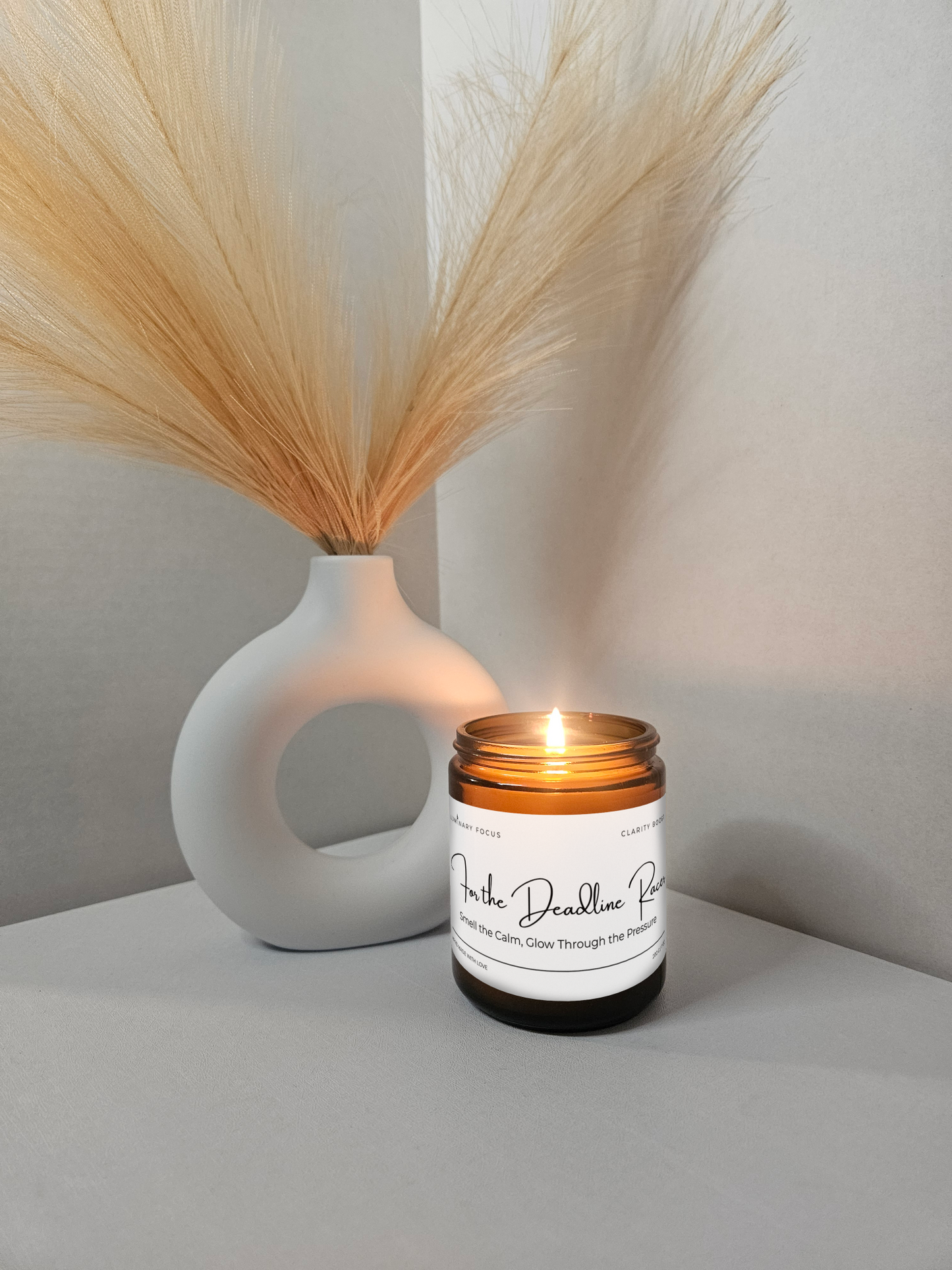 For the Deadline Racer - 8 oz Amber Glass Jar Candle