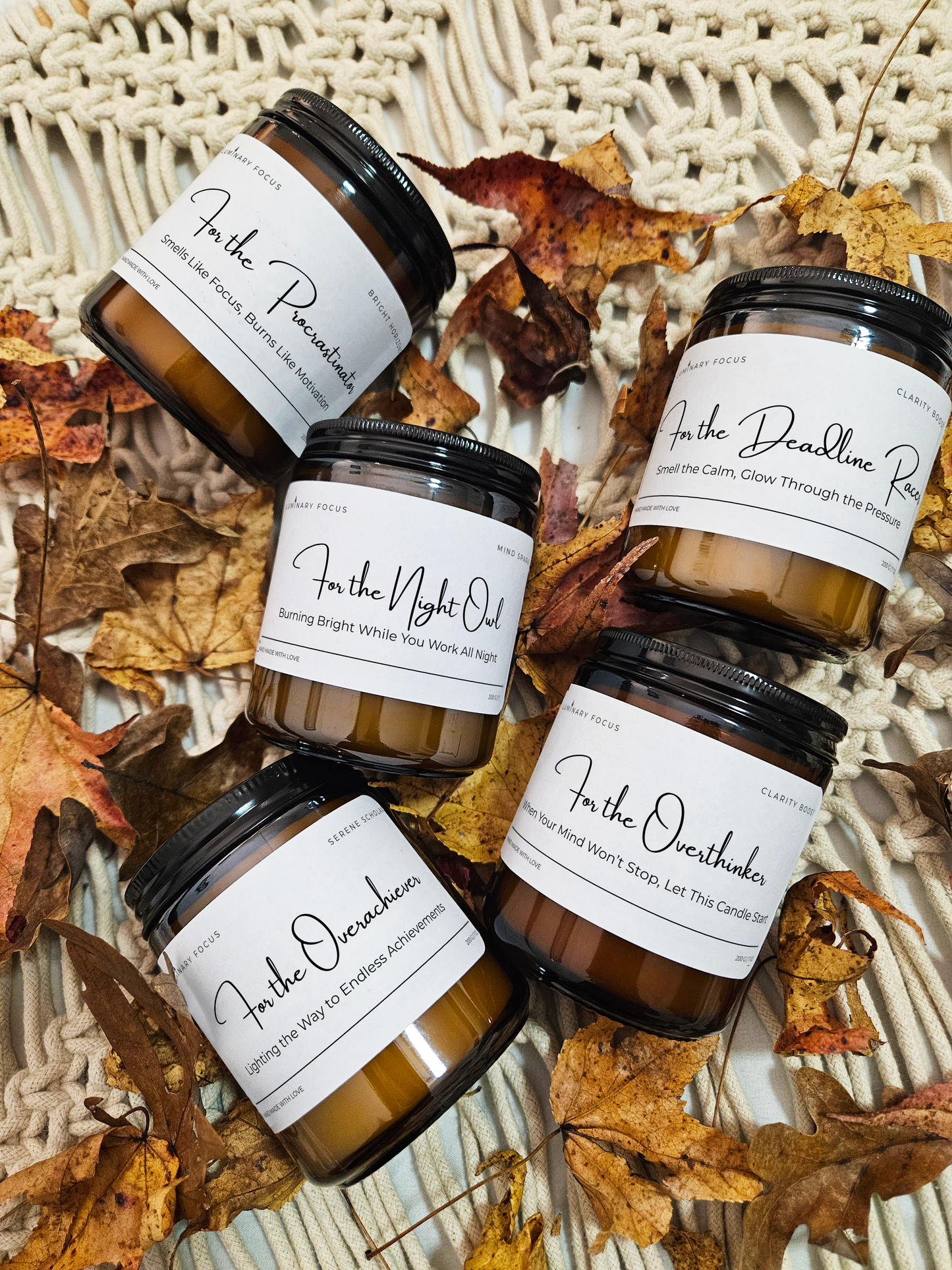 For the Overachiever - 8 oz Amber Glass Jar Candle