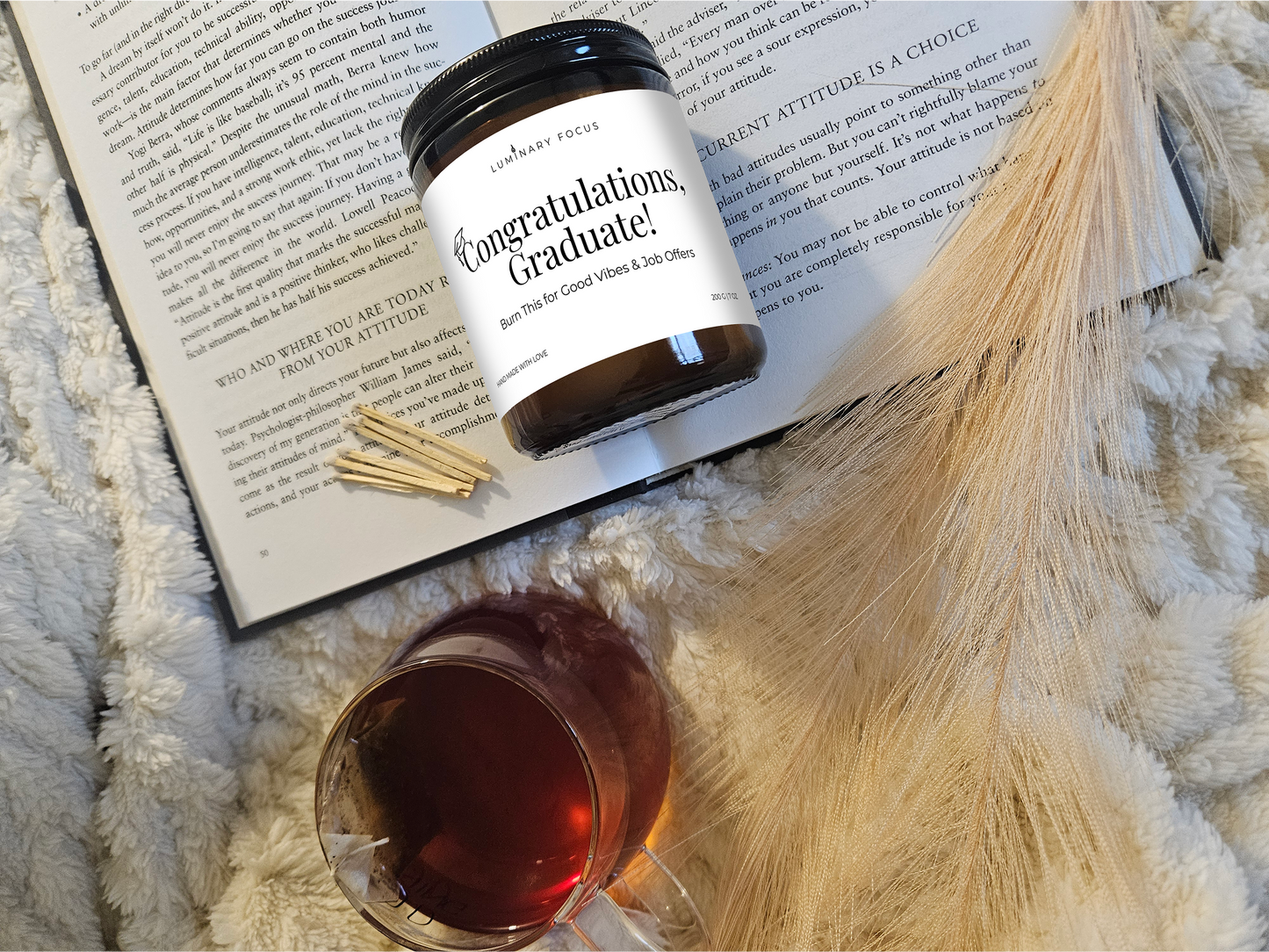 Burn This For Good Vibes & Job Offers Candle - 8oz Amber