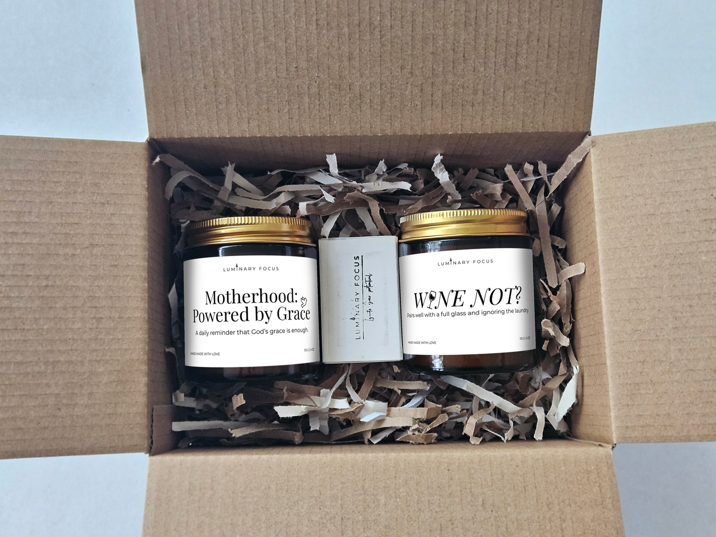 Wine Not? โ 4oz Amber Glass Candle for Mom