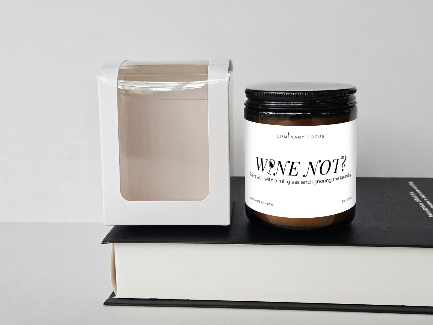 Wine Not? – 8oz Amber Glass Candle for Mom