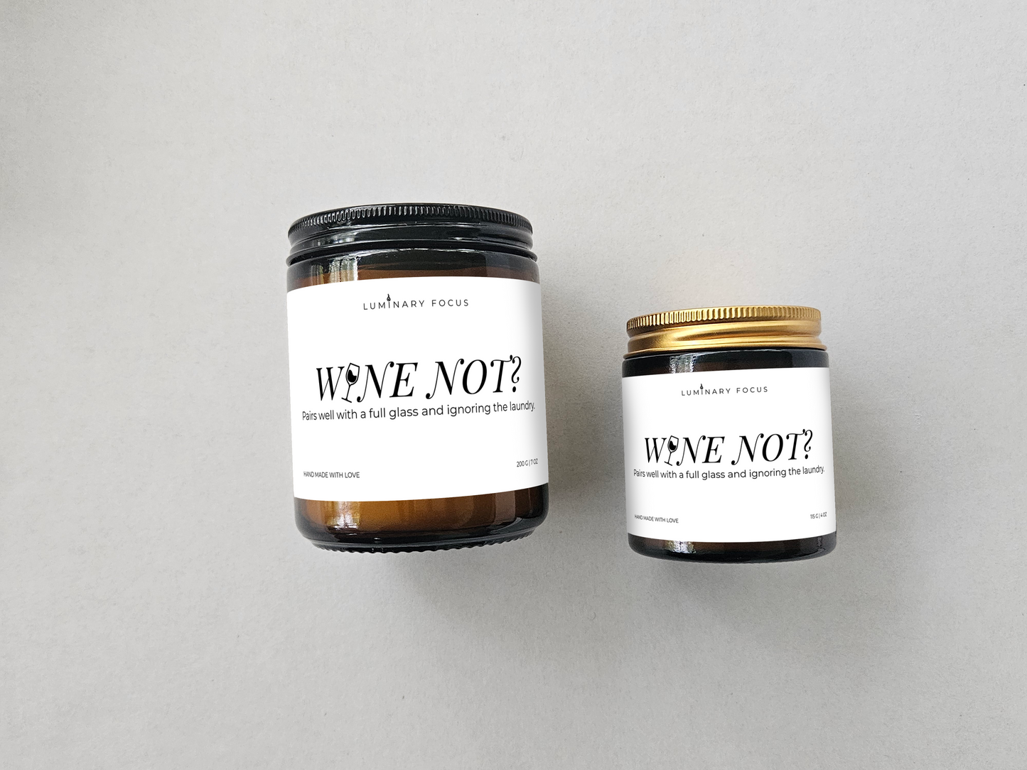 Wine Not? – 8oz Amber Glass Candle for Mom