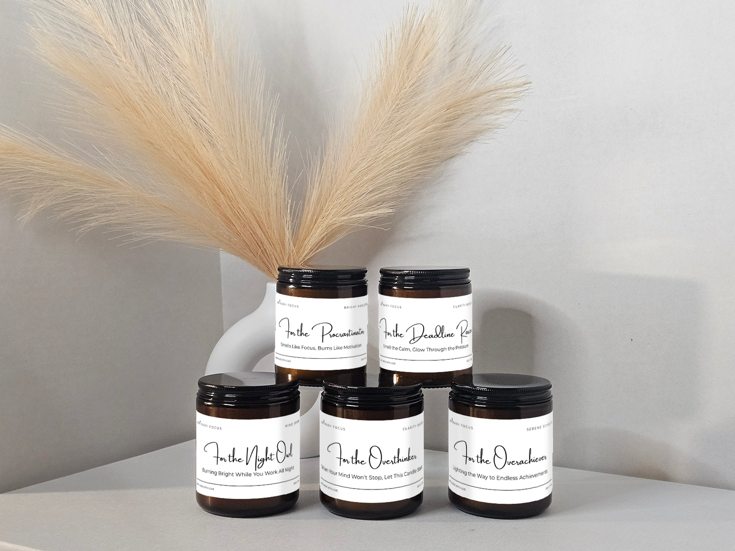 For the Overachiever - 8 oz Amber Glass Jar Candle