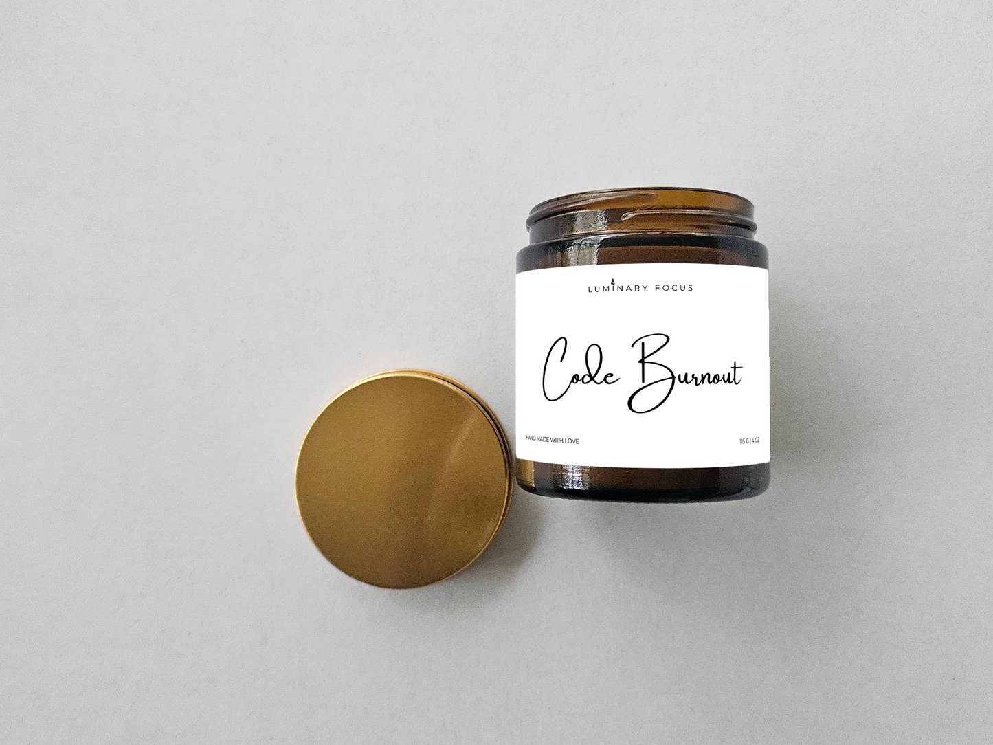 Code Burnout – 8oz/4oz Amber Glass Candle for Nurses