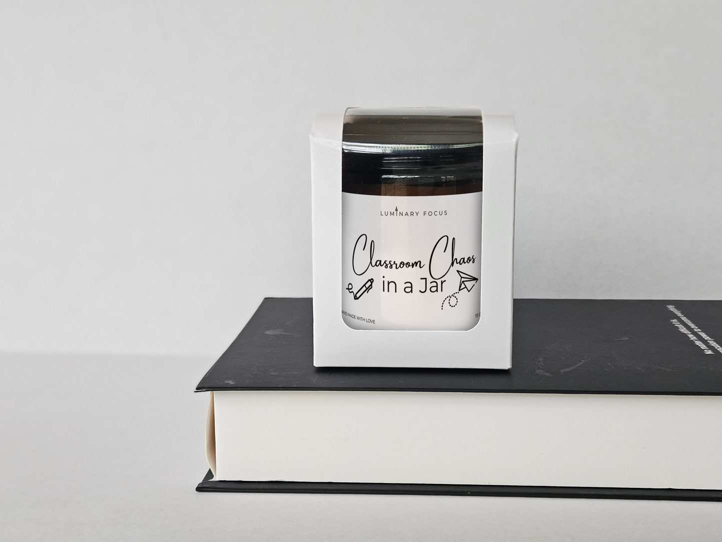 Classroom Chaos in a Jar – 8oz/4oz Amber Glass Candle for Teachers