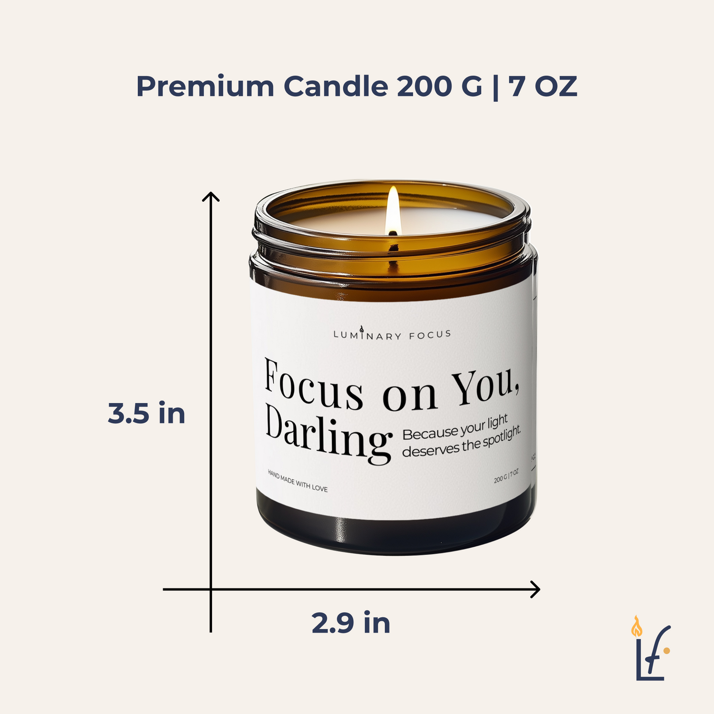 Focus On You Darling - 8 oz Amber Glass Soy Blend Candle