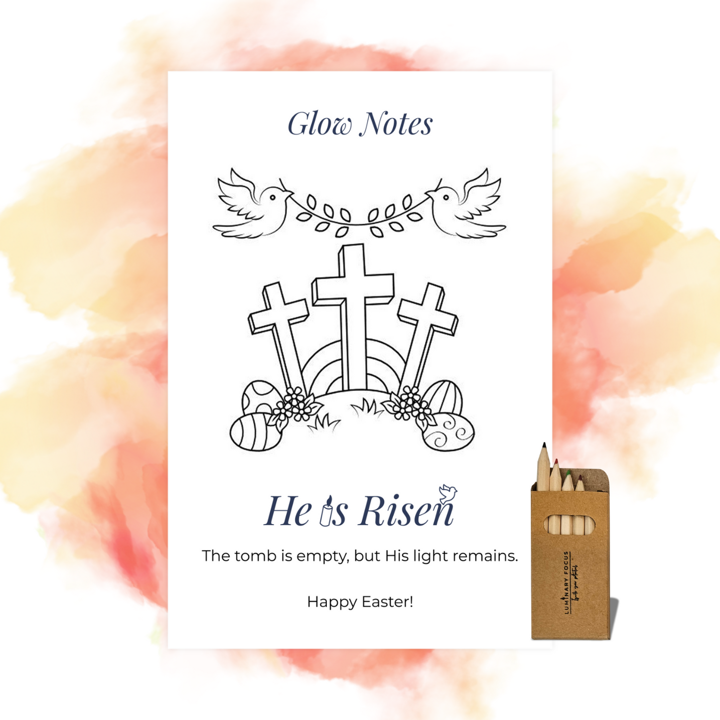 He is Risen Easter Card - Cross-shaped White Candle