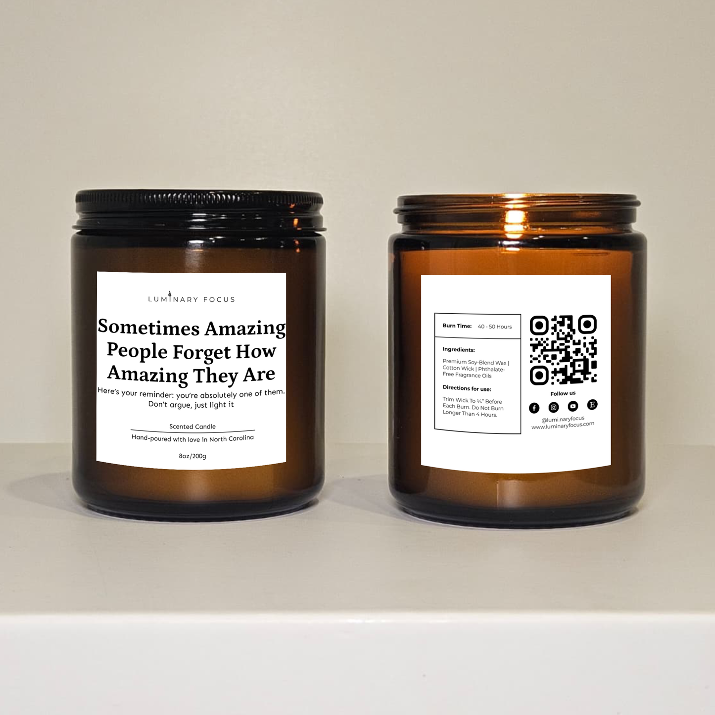 Amazing Reminder Candle – 8oz or 4 oz Soy Jar Gift for loved one needing encouragement at their desk during tough times to boost self-esteem