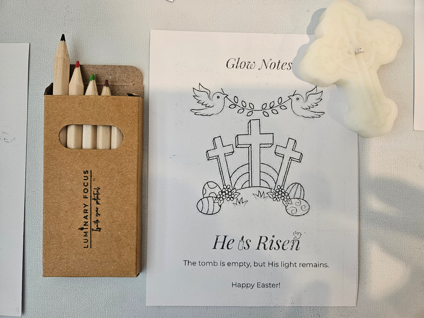 He is Risen Easter Card - Cross-shaped White Candle