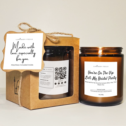 VIP Crew Candle - 8oz/4oz Soy Jar Gift for Proposal & Fun Invitation in a Mailed Surprise during Early Engagement to Feel Chosen and Special