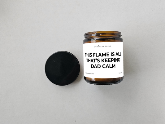 Dad Calm – 8oz/4oz Amber Glass Candle for Dad