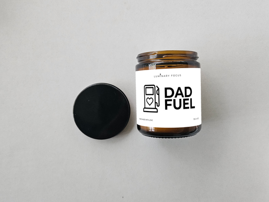 Dad Fuel – 8oz/4oz Amber Glass Candle for Dad