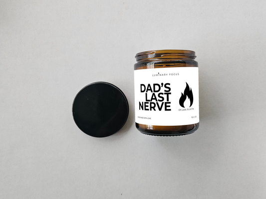 Dad Nerve – 8oz/4oz Amber Glass Candle for Dad