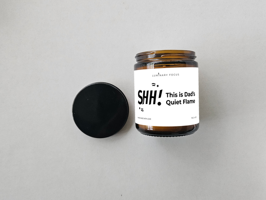 Dad Shh – 8oz/4oz Amber Glass Candle for Dad