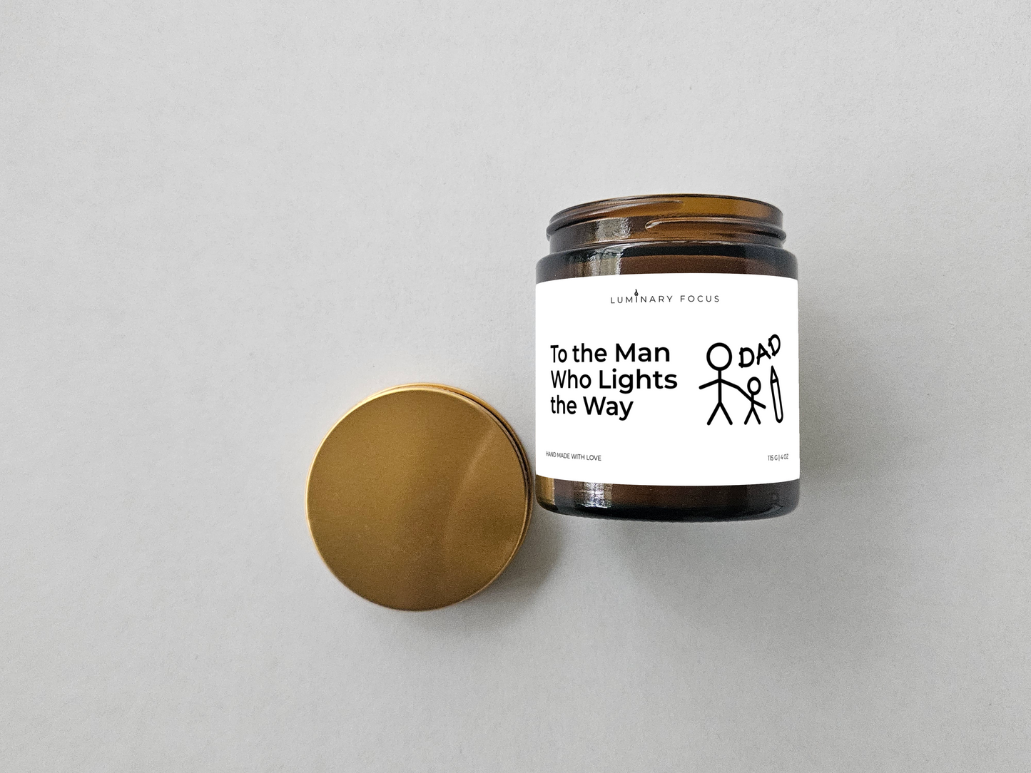 Dad Way – 8oz/4oz Amber Glass Candle for Dad