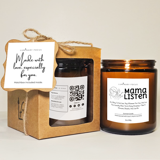 Encouragement Candle - 8oz or 4oz Soy Jar Gift for Struggling Moms for Gentle Reminder at a Difficult Day to Encourage Self-Care