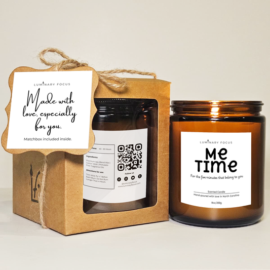 Your 5 Minute Escape Candle - 8oz or 4oz Soy Jar Gift for Stressed Professionals Bath Time at Home Before Bed to Honor Personal Time