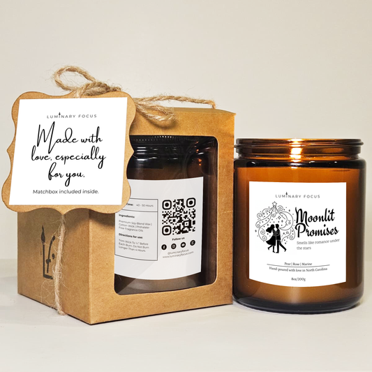 Elegant Moonflower Romance Candle - 8oz/4oz Soy Jar Gift for Couple on Patio on Date Night to Inspire Romantic Ambiance